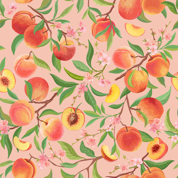 VEELIKE Vintage Peach Fruit Peel and Stick Wallpaper
