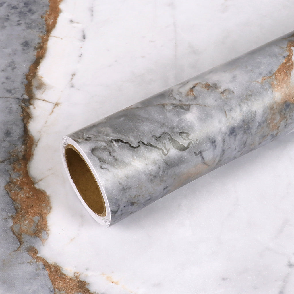 VEELIKE Matte Slate White Marble Contact Paper