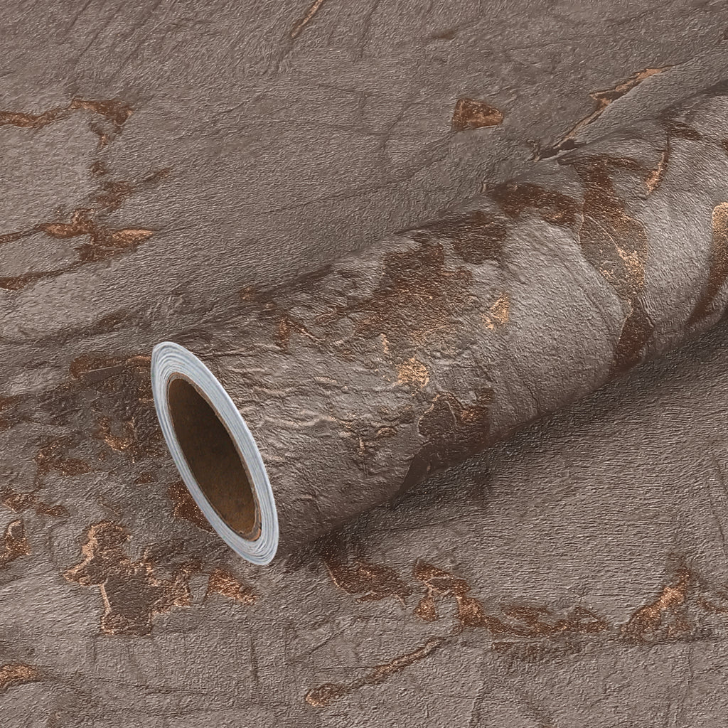VEELIKE Thick Luxury Bronze Brown Marble Contact Paper