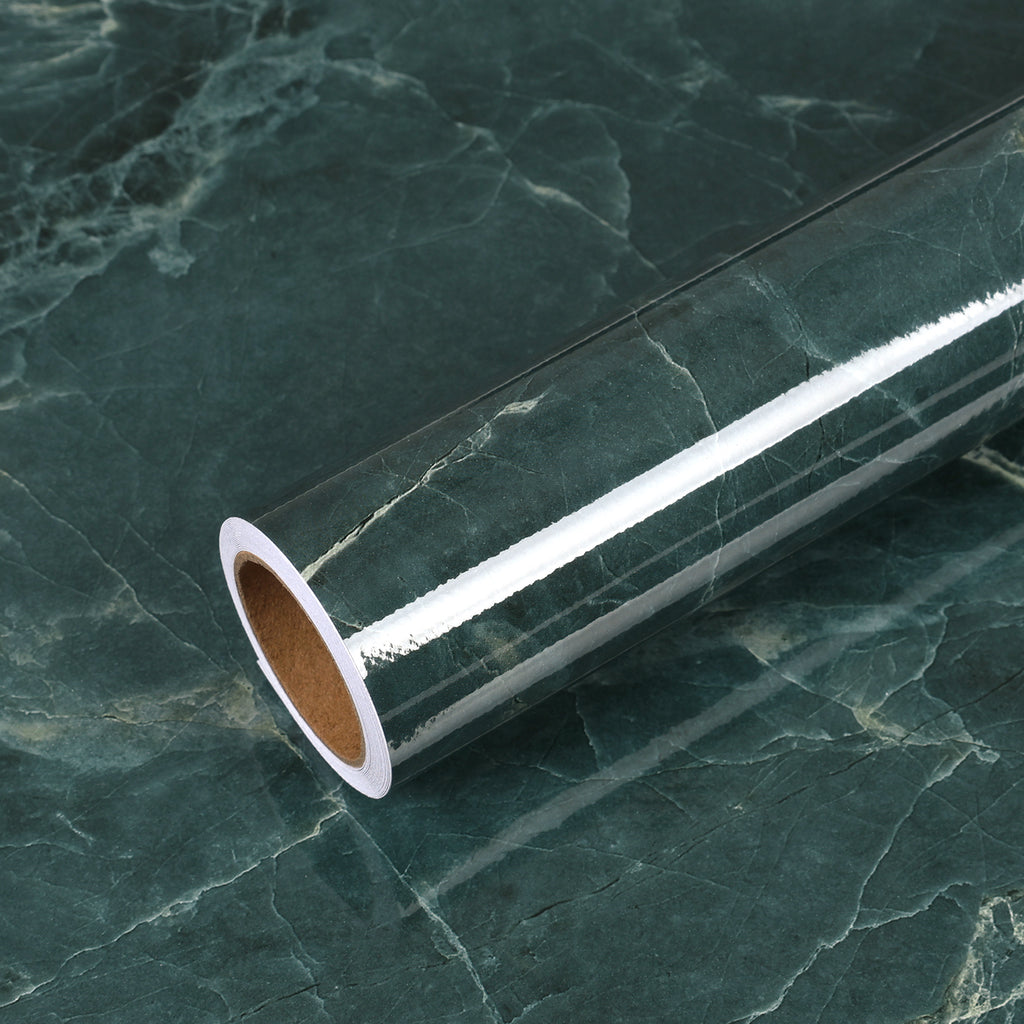 VEELIKE Deep Green Marble Contact Paper