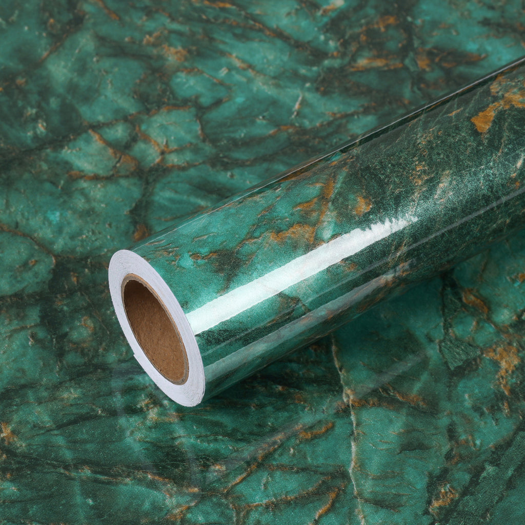 VEELIKE Emerald Green Marble Contact Paper