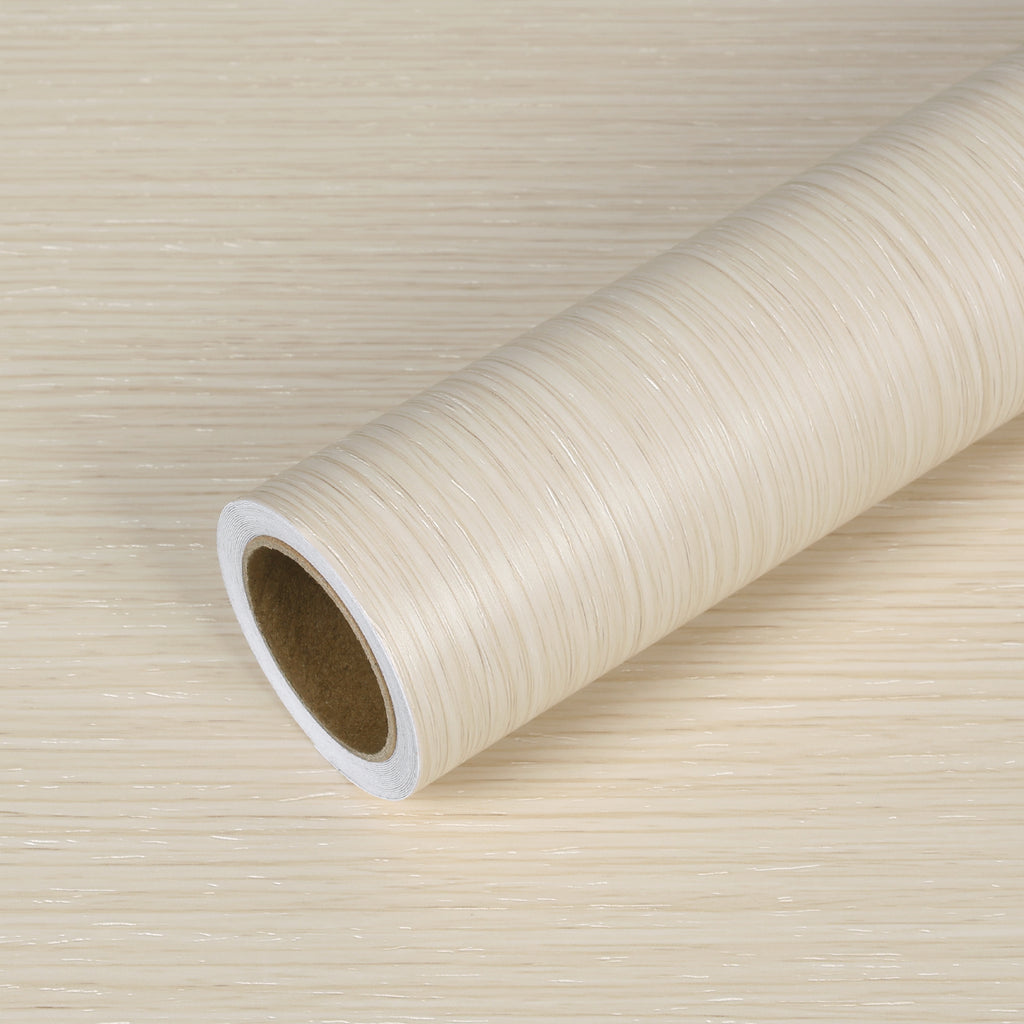 VEELIKE Cream Beige Wood Contact Paper