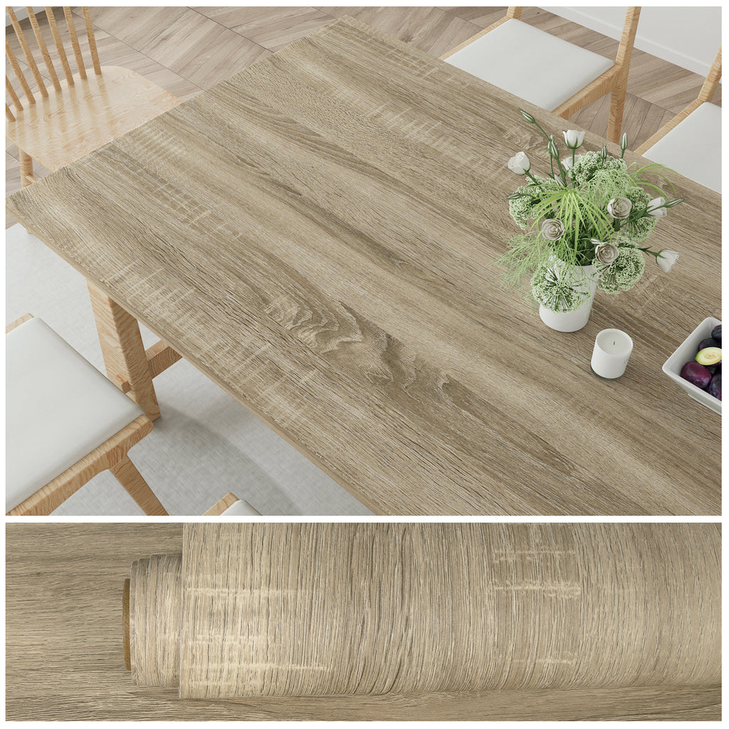 VEELIKE Greige Oak Wood Contact Paper