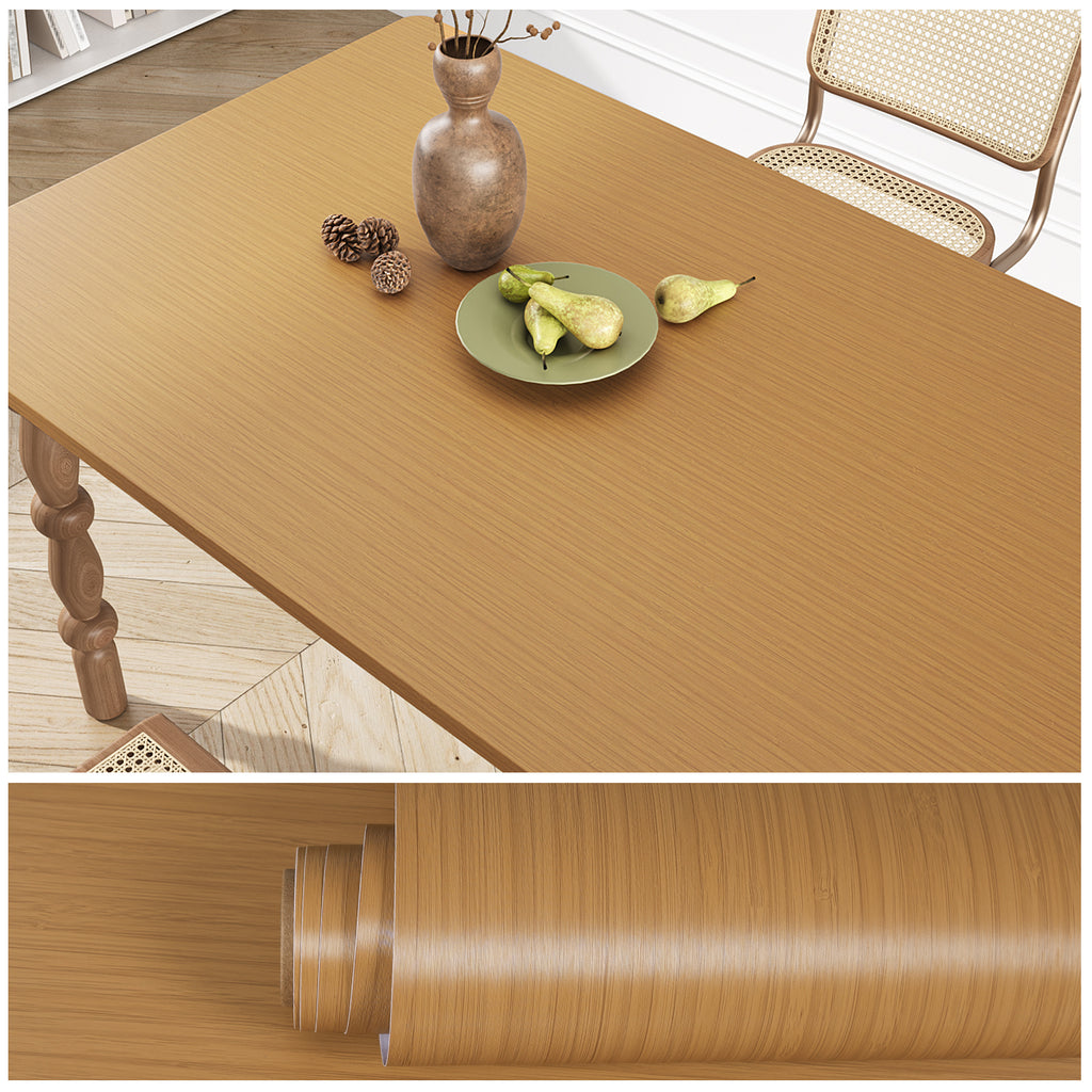 VEELIKE Tan Bamboo Peel and Stick Wallpaper