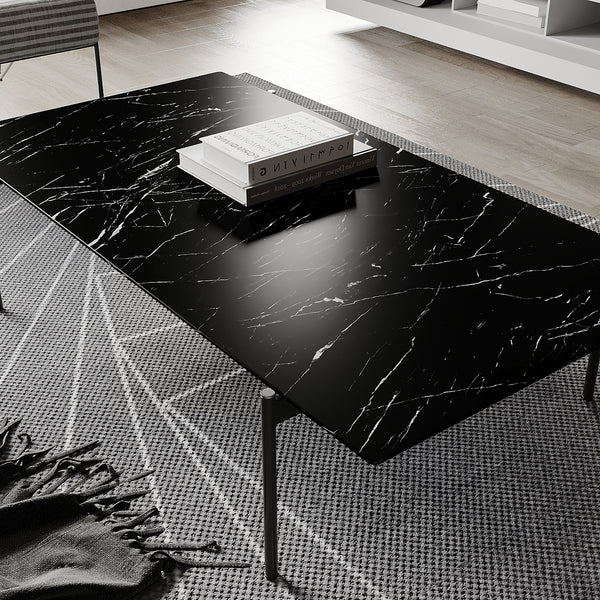 VEELIKE Matte Black Marble Wallpaper