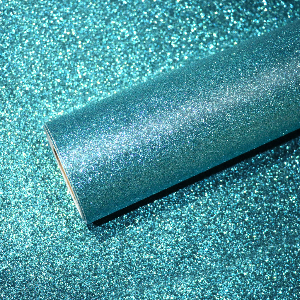 VEELIKE Teal Green Glitter Wallpaper