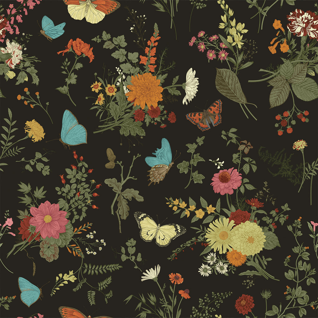 VEELIKE Dark Marigolds Floral Peel and Stick Wallpaper