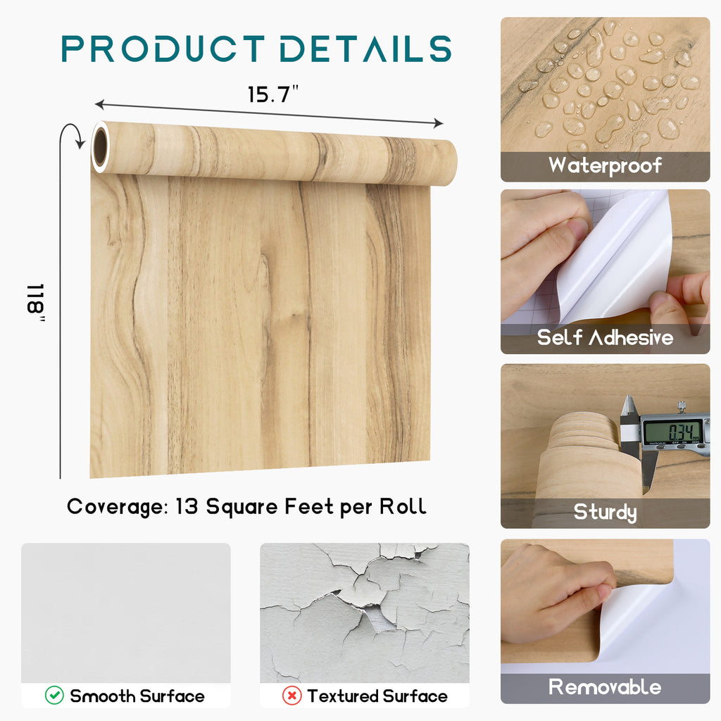 VEELIKE Weathered Oak Wood Contact Paper – Veelike