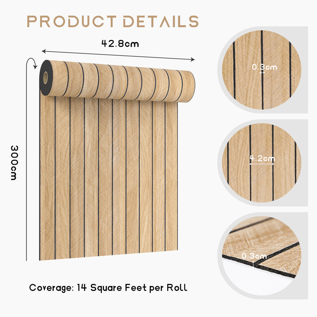 VEELIKE Large Roll Light Tan Wood Slat Wall Panel – Veelike