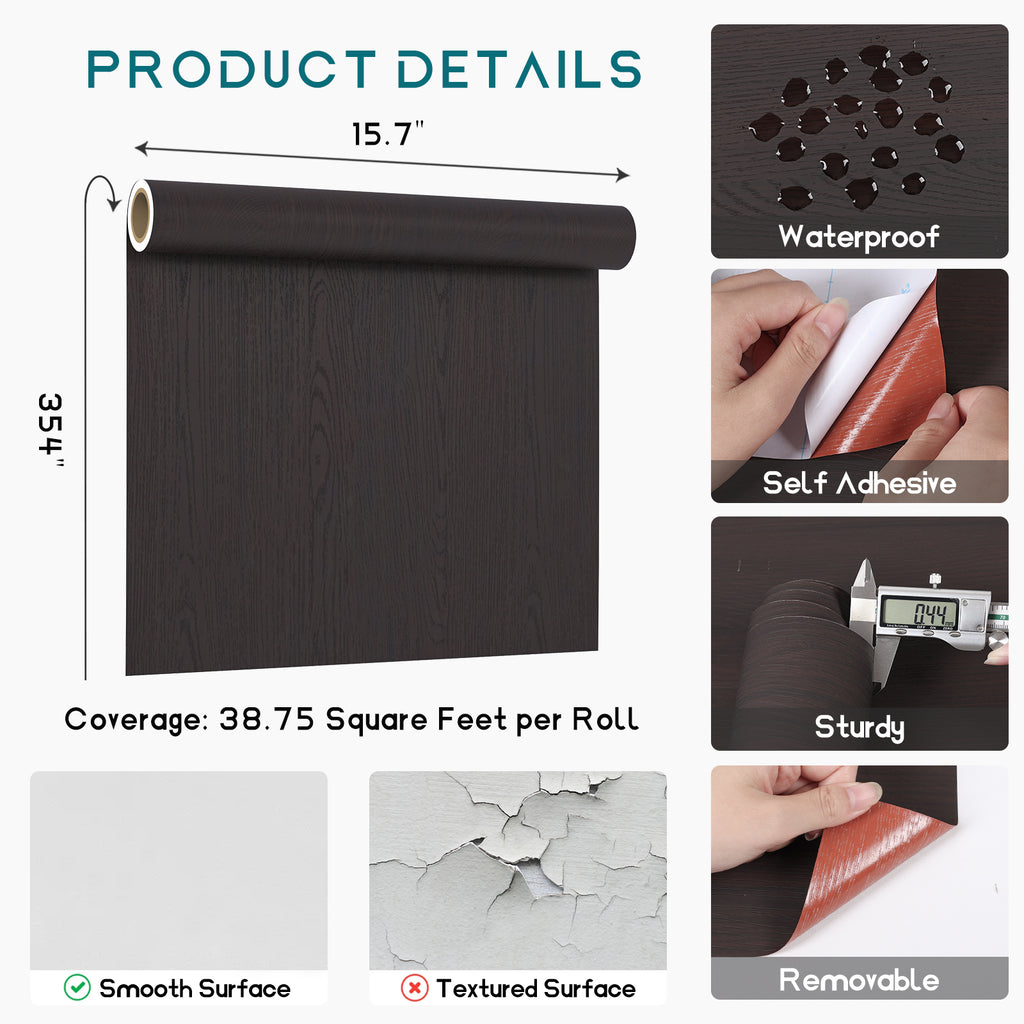 VEELIKE Thick Espresso Wood Contact Paper – Veelike