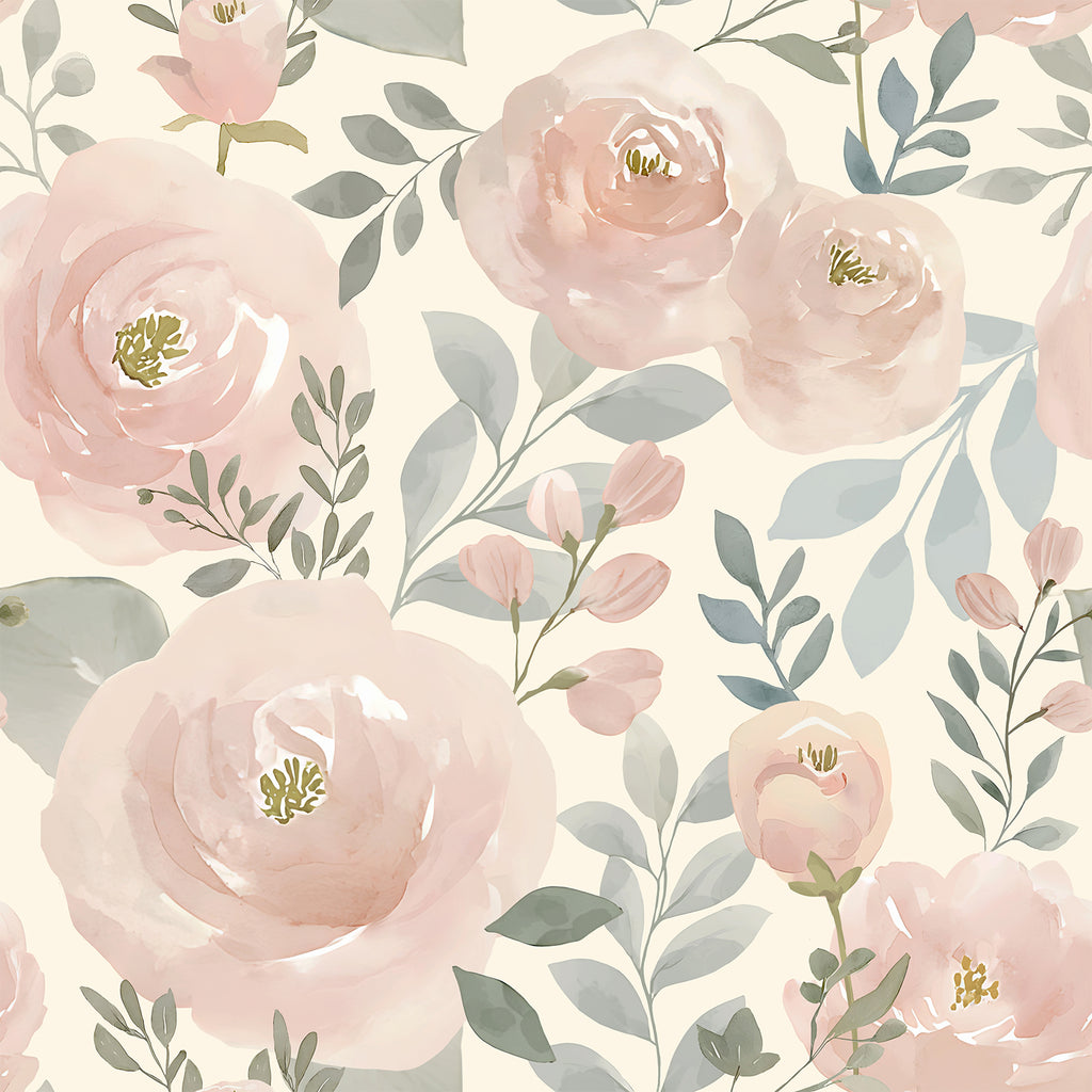 VEELIKE Soft Pastel Pink Peony Wallpaper
