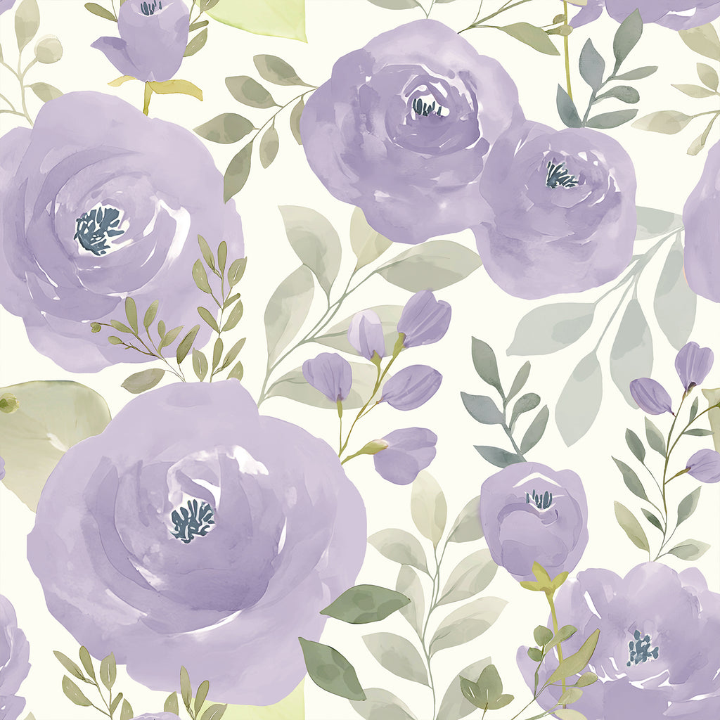 VEELIKE Soft Lavender Purple Peony Wallpaper