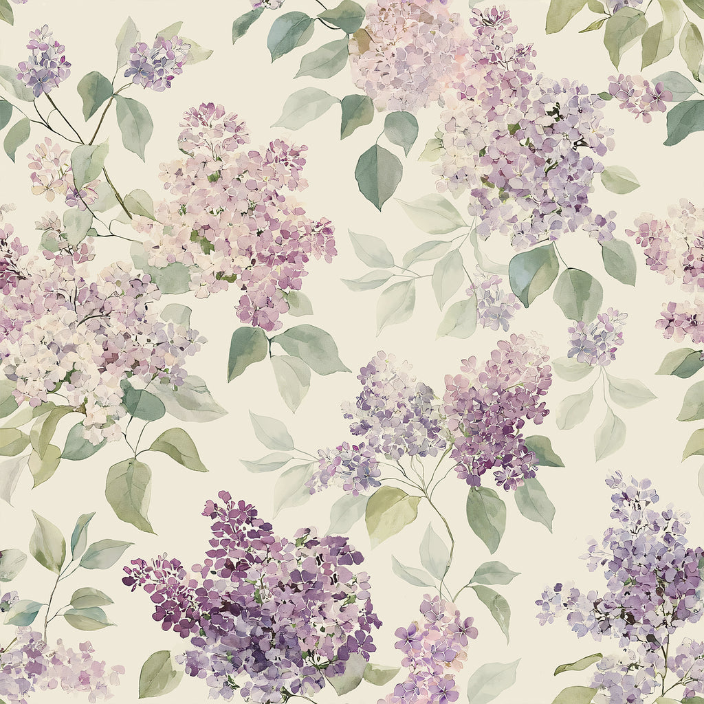 VEELIKE Vintage Lilac Floral Peel and Stick Wallpaper
