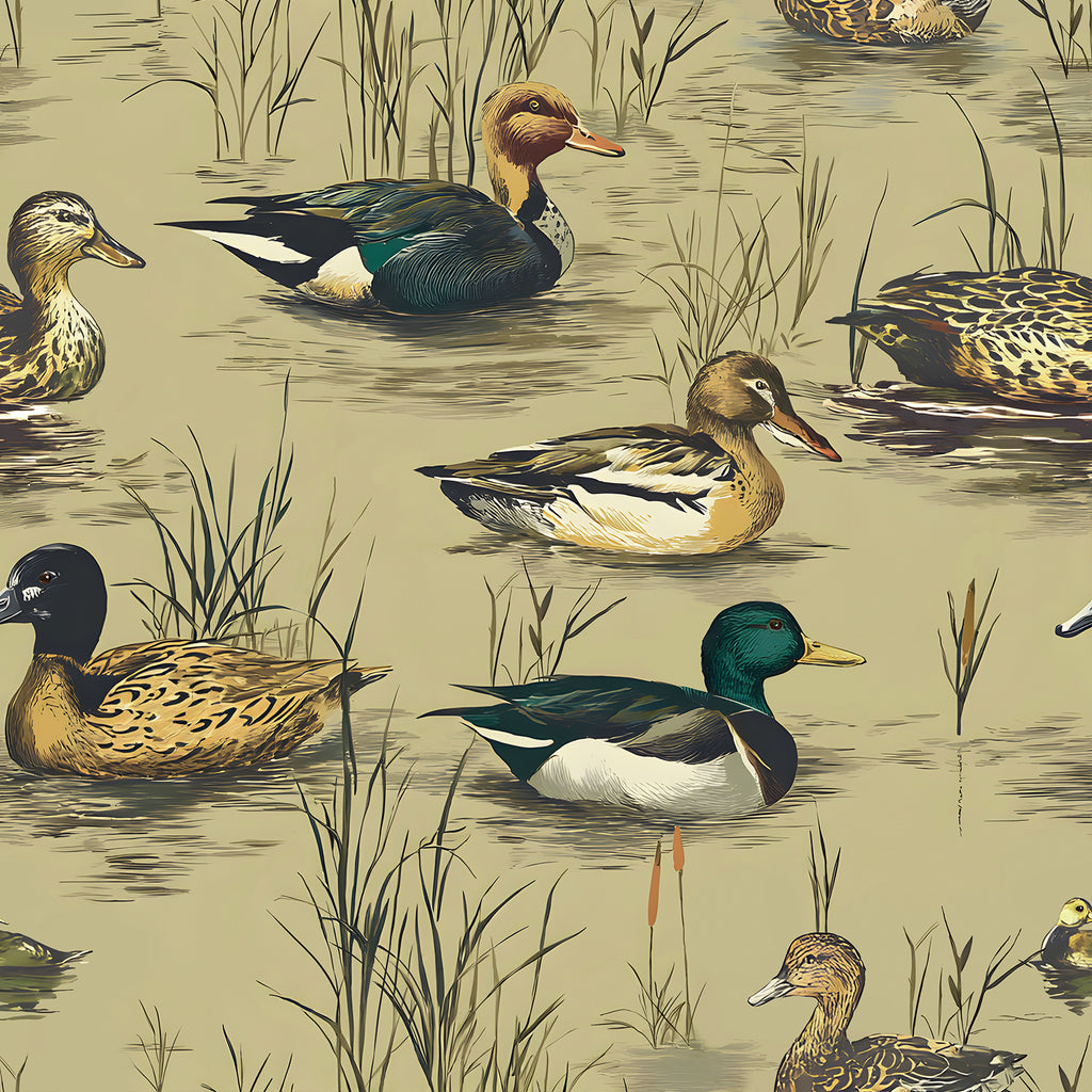 VEELIKE Mallard Duck Peel and Stick Wallpaper