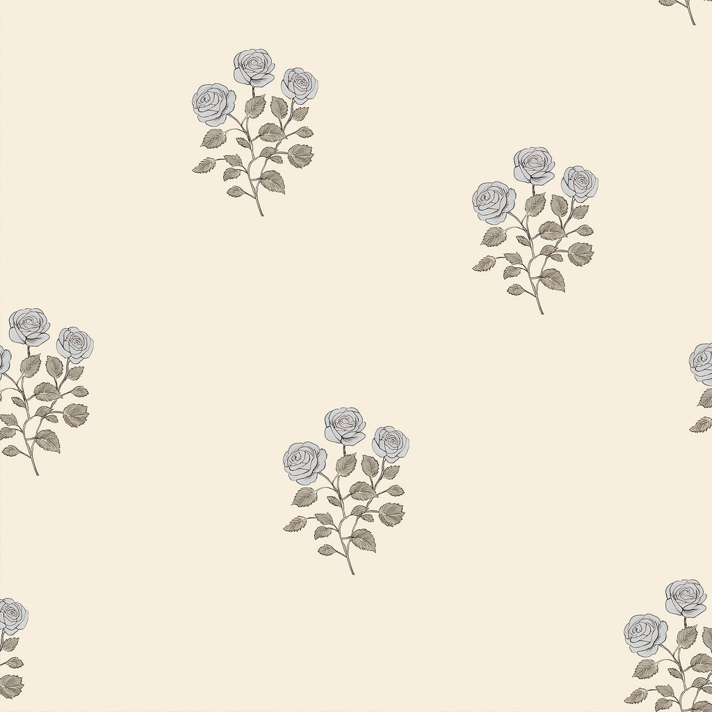 VEELIKE Blue Rose Flower Peel and Stick Wallpaper