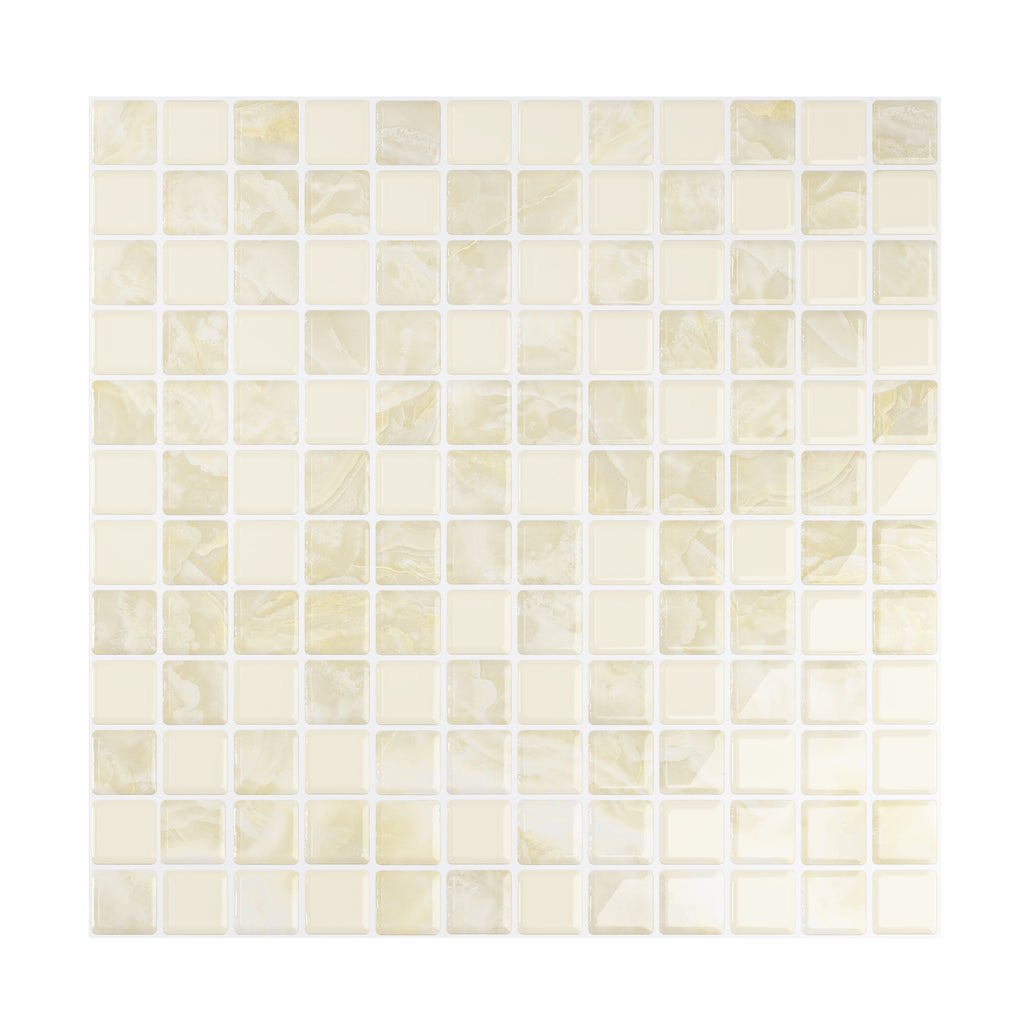VEELIKE Cream Beige Peel and Stick Mosaic Tile for Backsplash