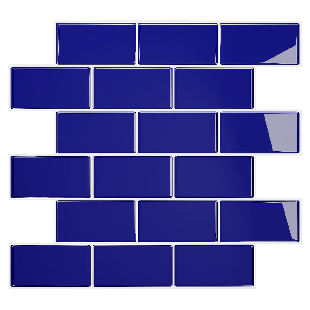 VEELIKE Royal Blue Subway Backsplash Tiles