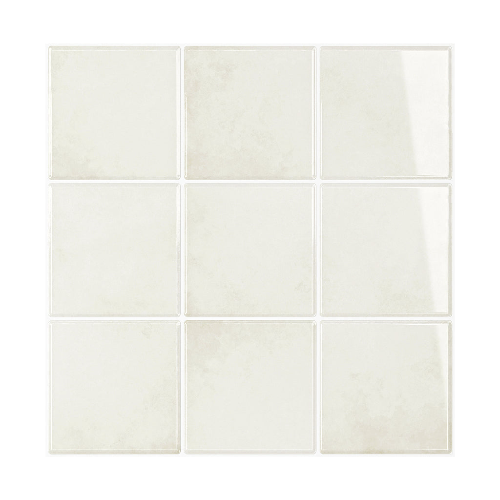 VEELIKE Cream Beige Square Peel and Stick Backsplash Tile