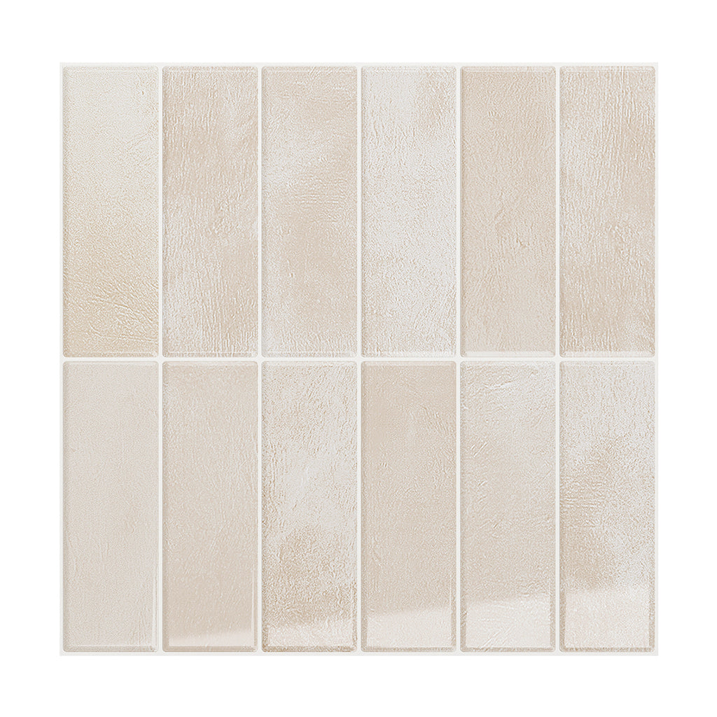 VEELIKE Beige Straight Linear Backsplash Tiles