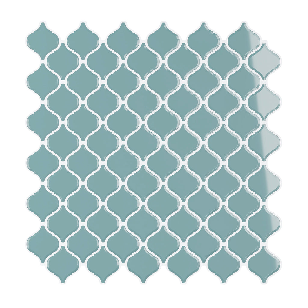VEELIKE Light Teal Moroccan Peel and Stick Tile Backsplash