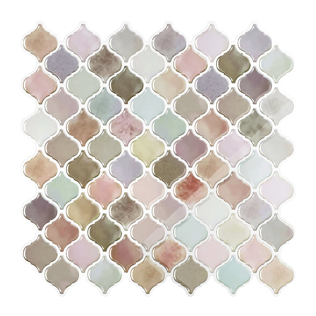 VEELIKE Pastel Arabesque Peel and Stick Backsplash Tiles