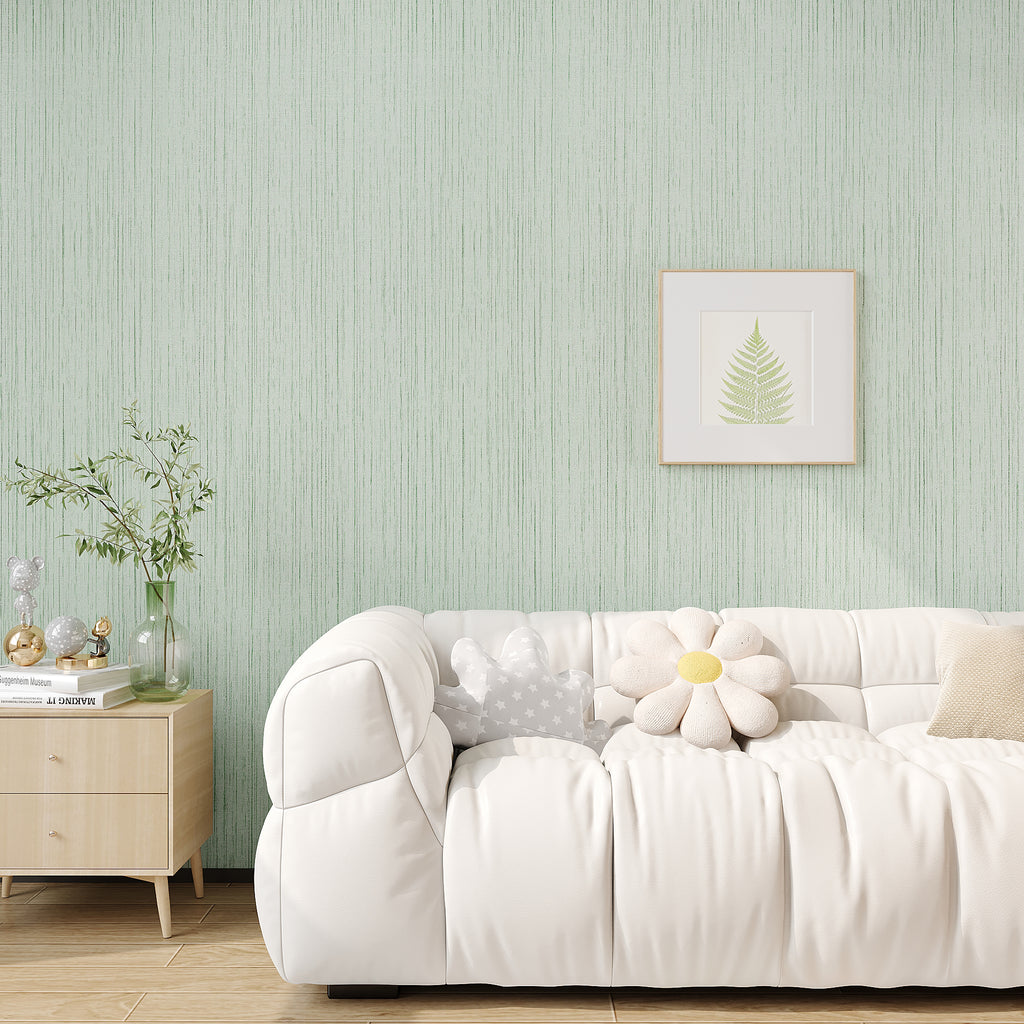 VEELIKE Light Green Grasscloth Wallpaper – Veelike