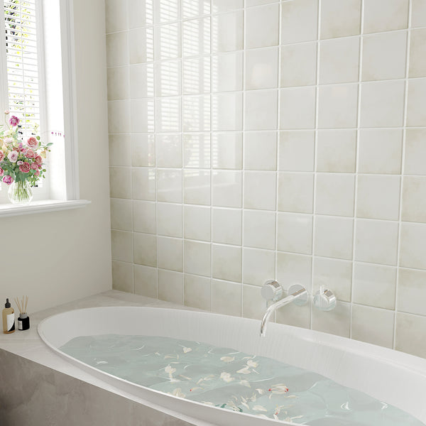 VEELIKE Cream Beige Square Peel and Stick Backsplash Tile