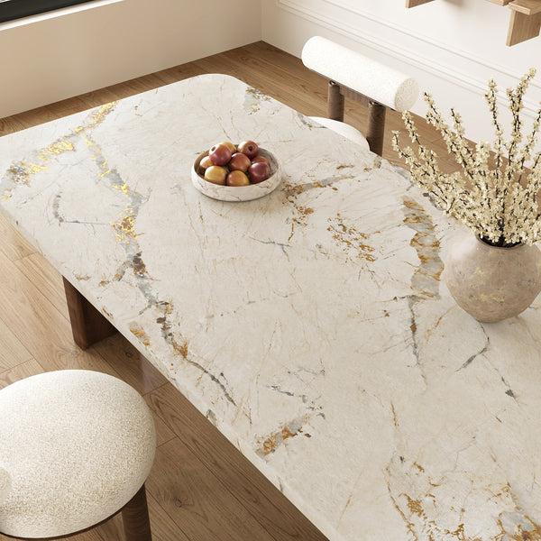 VEELIKE Cream Gold Marble Contact Paper for Countertops