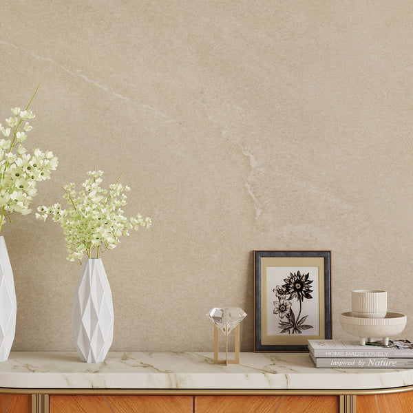 VEELIKE Minimalist Beige Marble Contact Paper