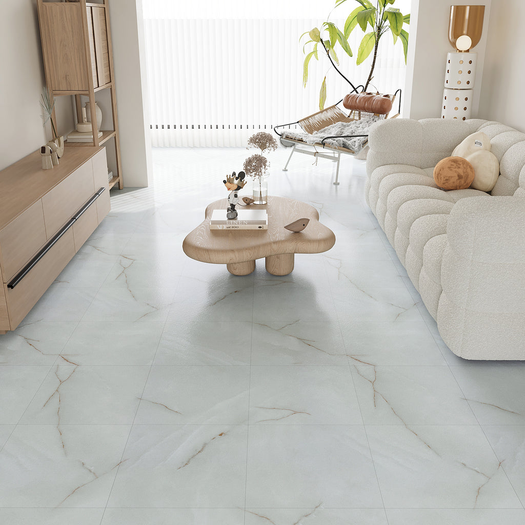 VEELIKE Misty Grey Marble Vinyl Floor Tiles 12''×12'' – Veelike
