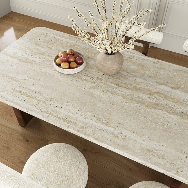 VEELIKE Beige Travertine Marble Contact Paper