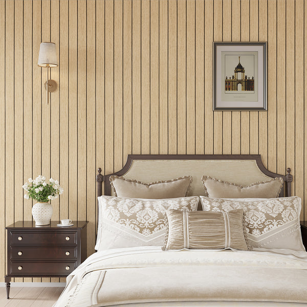 VEELIKE Large Roll Light Oak Wood Slat Wall Panel