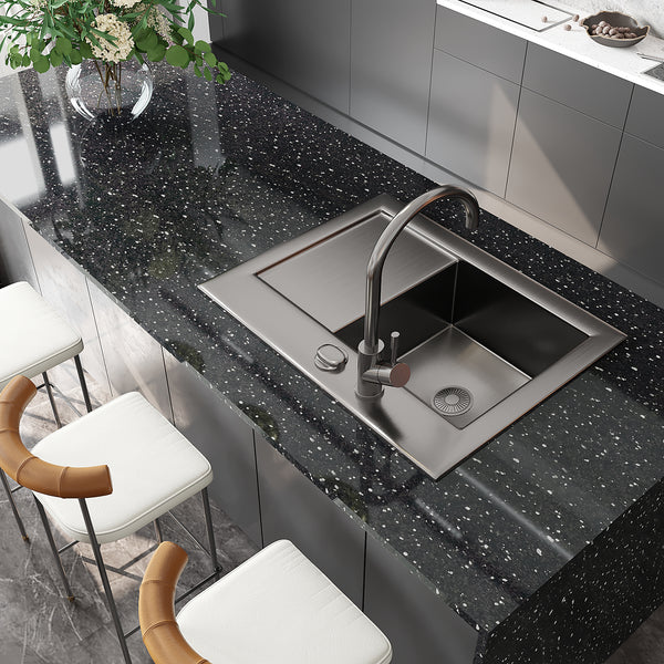 VEELIKE Black Granite Contact Paper