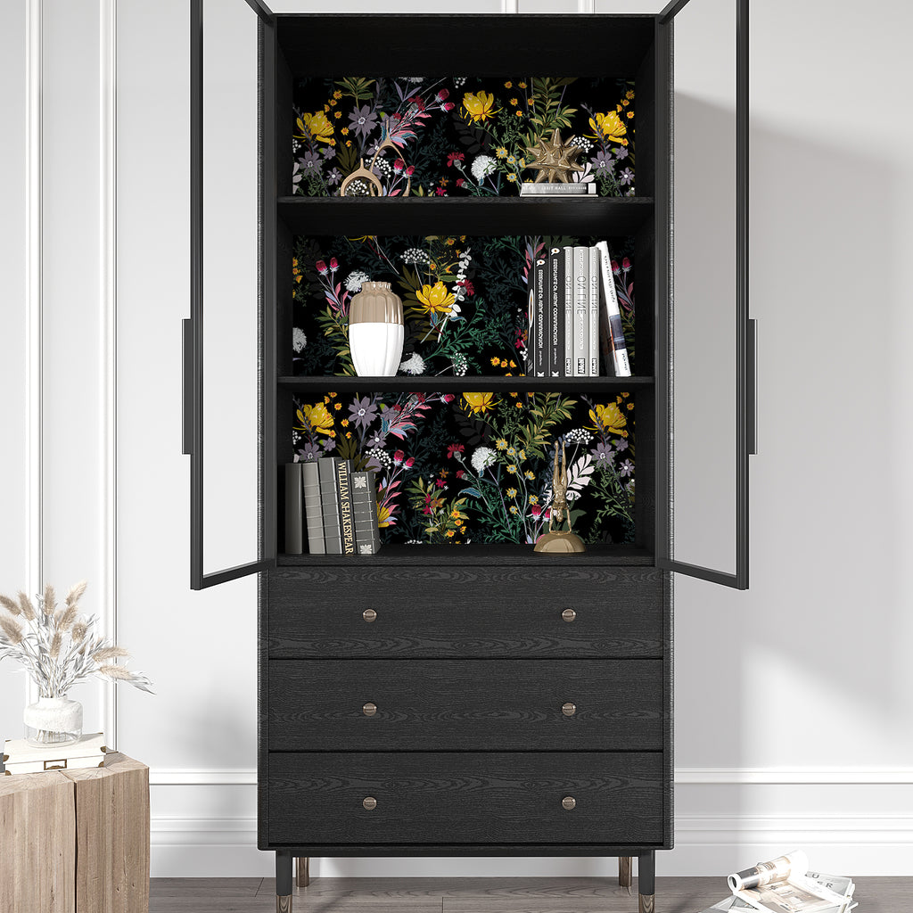 VEELIKE Dark Meadow Flowers Peel and Stick Wallpaper – Veelike