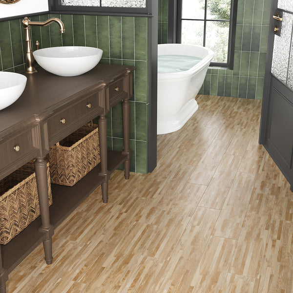VEELIKE Junction Beige Oak Vinyl Plank Flooring 6''x36''