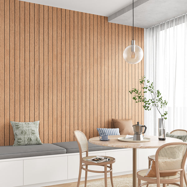 VEELIKE Large Roll Luxury Cherry Wood Slat Wall Panel
