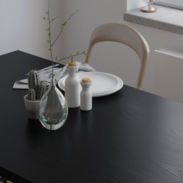 VEELIKE Black Wood Grain Contact Paper