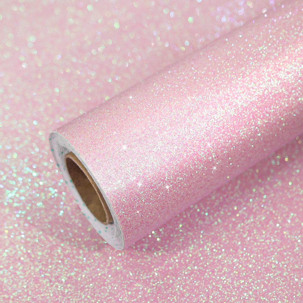 VEELIKE Pastel PinkIridescent Glitter Wallpaper