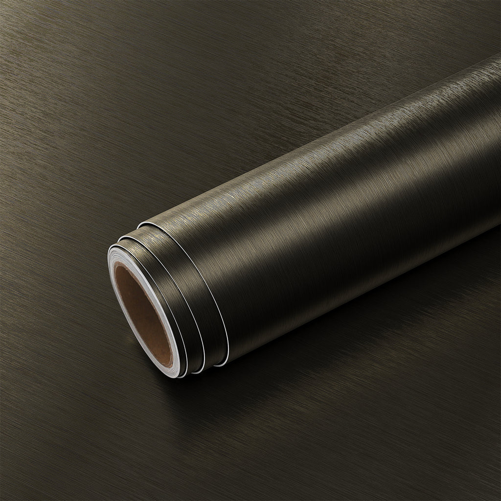 VEELIKE Bronze Black Brushed Stainless Steel Contact Paper