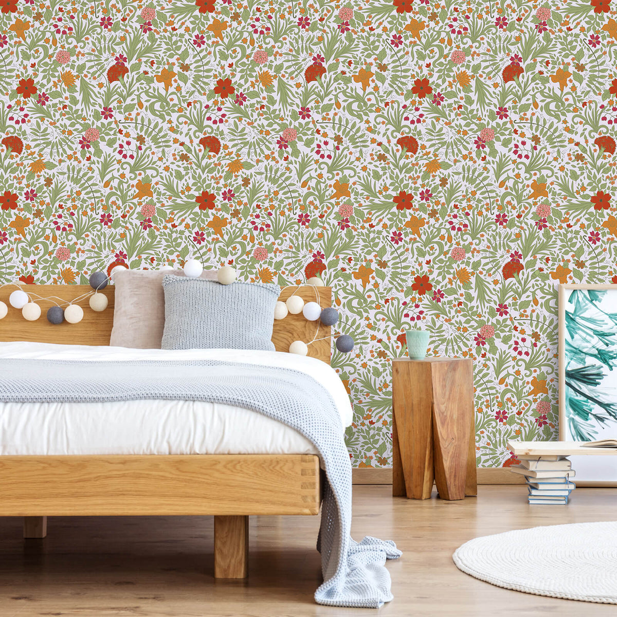 VEELIKE Vintage Meadow Flowers Floral Wallpaper – Veelike