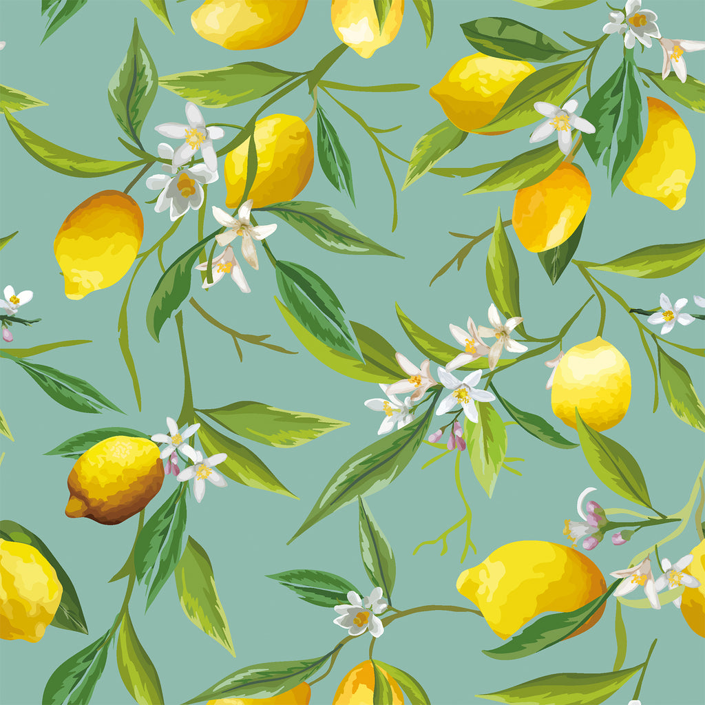 VEELIKE Green Lemon Fruits Wallpaper