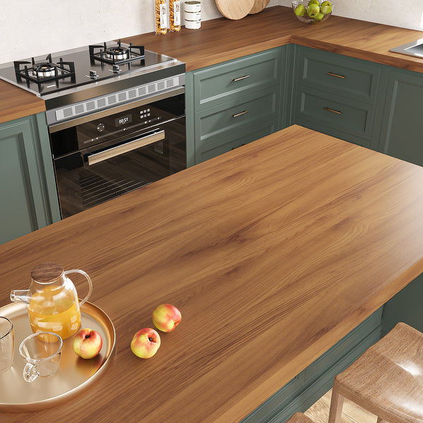 VEELIKE Brown Teak Wood Contact Paper