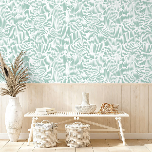 VEELIKE Sage Green Flashdance Geometric Wallpaper
