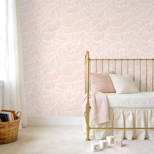 VEELIKE Blush Pink Geometric Peel and Stick Wallpaper