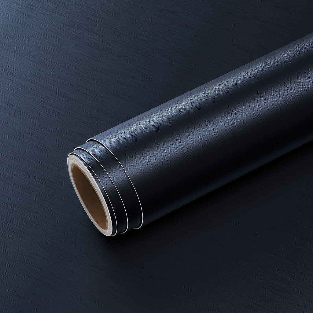 VEELIKE Blue Brushed Stainless Steel Contact Paper