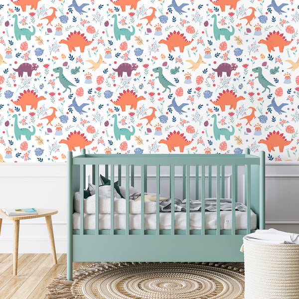 VEELIKE Tropical Dinosaur Peel and Stick Wallpaper