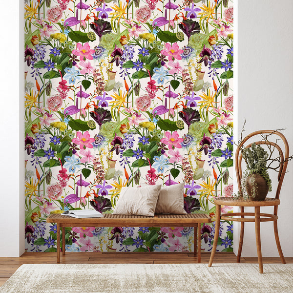 VEELIKE Garden Floral Wallpaper Peel and Stick