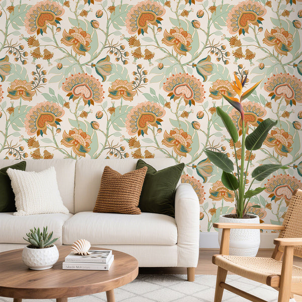 VEELIKE Vintage Paisley Floral Wallpaper