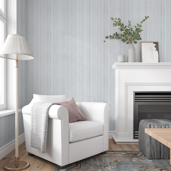 VEELIKE Coastal Grey Grasscloth Wallpaper