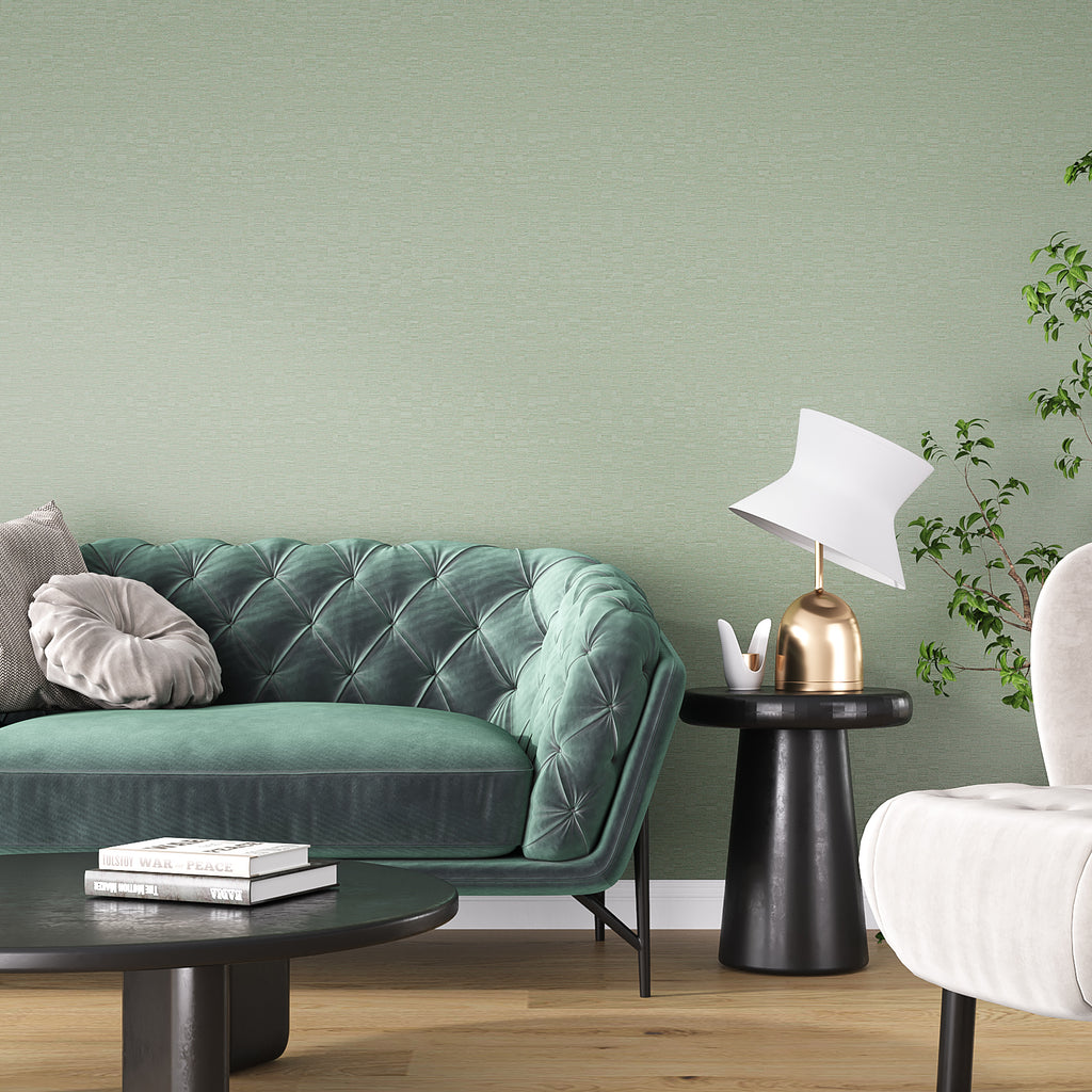 VEELIKE Sage Green Grasscloth Wallpaper – Veelike